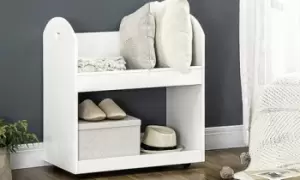 Image of HomCom Two-Tier Storage Shelf Unit: White