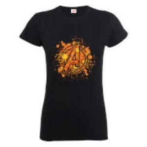 Image of Marvel Avengers Assemble Halloween Spider Logo Womens T-Shirt - Black