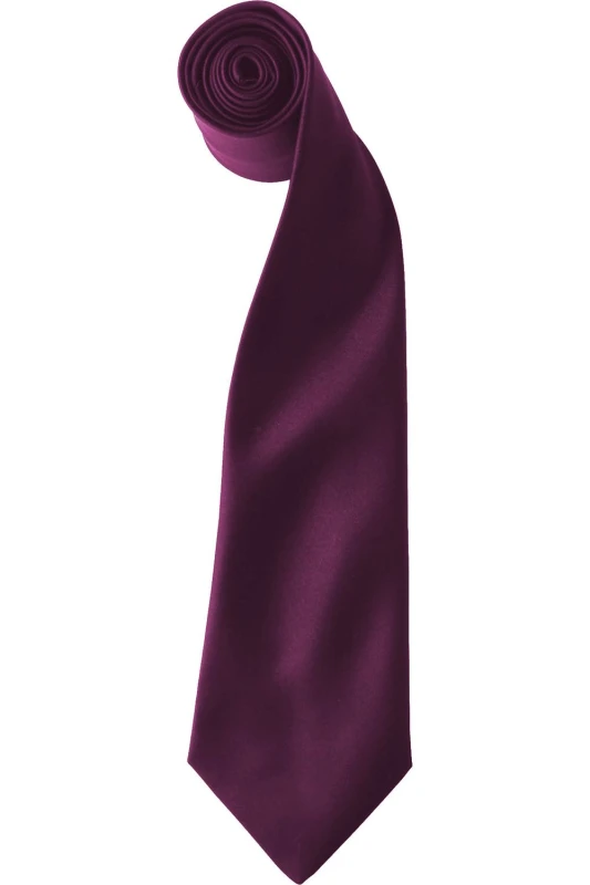 Image of Premier Premier Men Colours Satin Clip Tie Pack of 2 in Aubergine Aubergine One Size Male 5059269153816