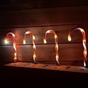 Image of 25cm 4pc Red Christmas Premier Candy Cane Path Markers