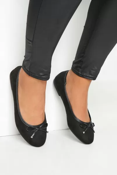 Image of Wide & Extra Wide Fit Suede Ballerina Pumps