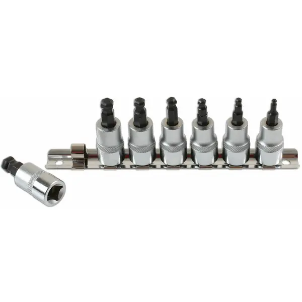 Image of LASER TOOLS Ball End Hex Socket Bit Set 3/8D 7pc 2179 - Laser Tools 5018341021795