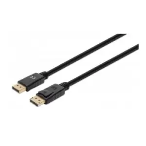 Image of Manhattan DisplayPort 1.4 Cable 8K@60hz 2m PVC Cable Male to Male Equivalent to DP14MM2M With Latches Fully Shielded Black Lifetime Warranty Polybag
