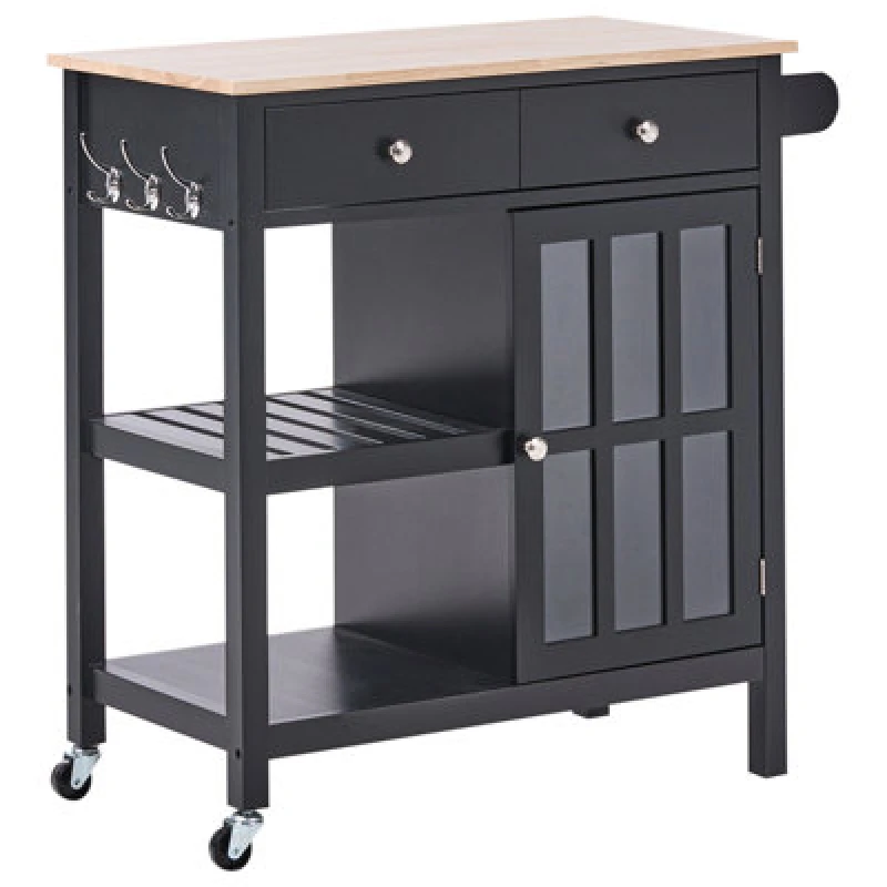 Image of Beliani Kitchen Trolley Genoa Black