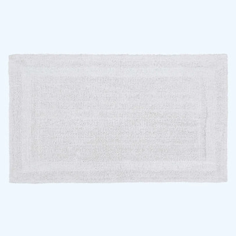 Image of Homescapes Luxury Reversible Cotton Bath Mat - White
