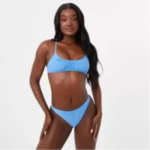 Image of Jack Wills Ruched Crinkle Bikini Top - Blue