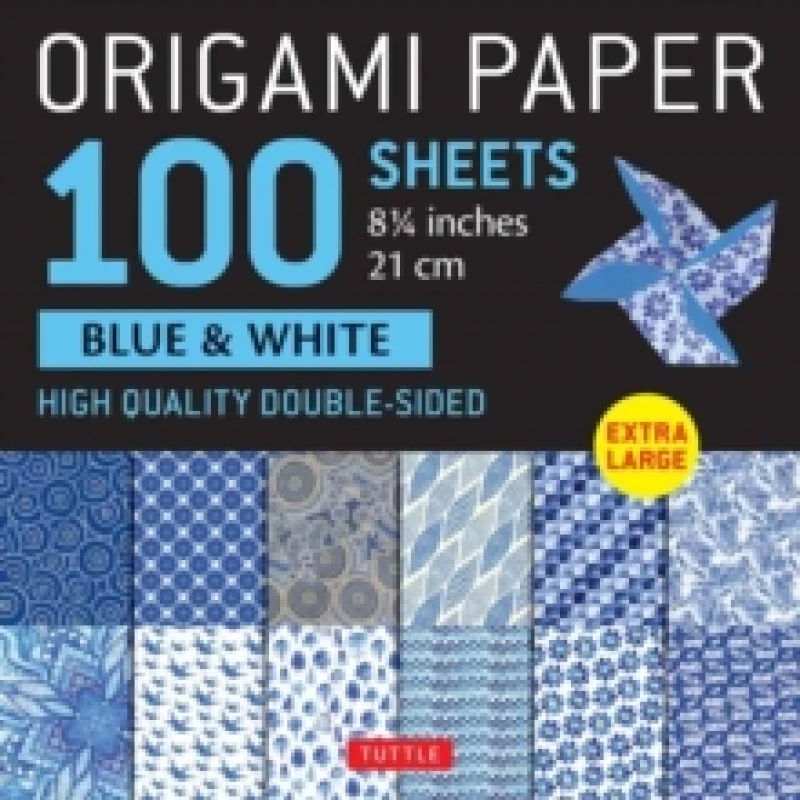 Image of Origami Paper 100 sheets Blue & White 8 1/4 (21 cm). Notebook / blank book. By Tuttle Studio" Books