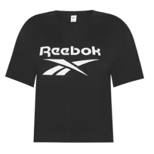 Image of Reebok Big Logo T Shirt Womens - Black