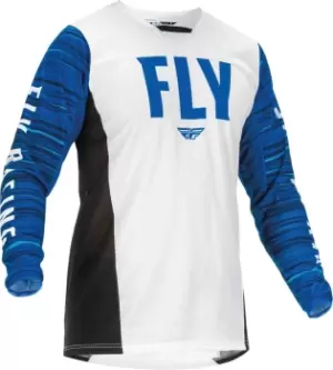 Image of Fly Racing Kinetic Wave Motocross Jersey, white-blue, Size S, white-blue, Size S
