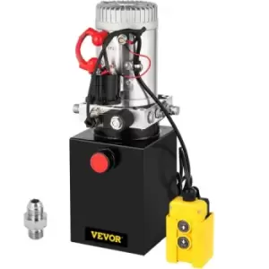 Image of VEVOR Hydraulic Pump 12V Single Acting with 4L Metal Reservoir Hydraulic Power Unit with Control Remote to Lift Dump Trailer Tipper Gates Tow Trucks C