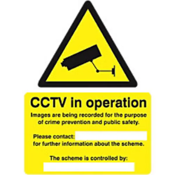 Image of Stewart Superior Seco Warning Safety Sign CCTV In Operation Semi Rigid Plastic 150 x 200mm - W0143SRP150X200 W0143SRP150X200