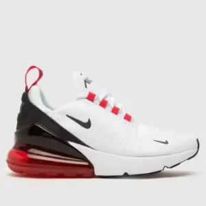 Image of Nike White & Red Air Max 270 Youth Trainers