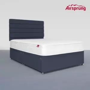 Image of Airsprung Small Double 4 Drawer Divan Bed with Comfort Mattress - Midnight Blue