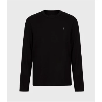 Image of AllSaints Dexter Long Sleeve Crew T-Shirt - Jet Black