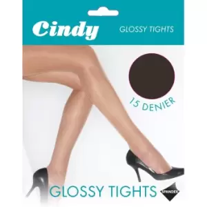 Image of Cindy Womens/Ladies 15 Denier Glossy Tights (1 Pair) (Medium (5ft-5ft8a)) (Barely Black)