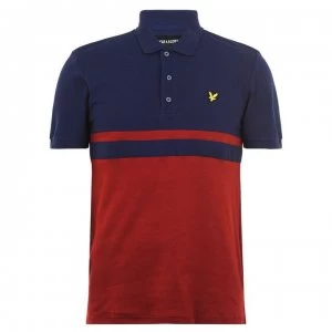 Image of Lyle and Scott Stripe Polo Shirt - Navy / Red Z757