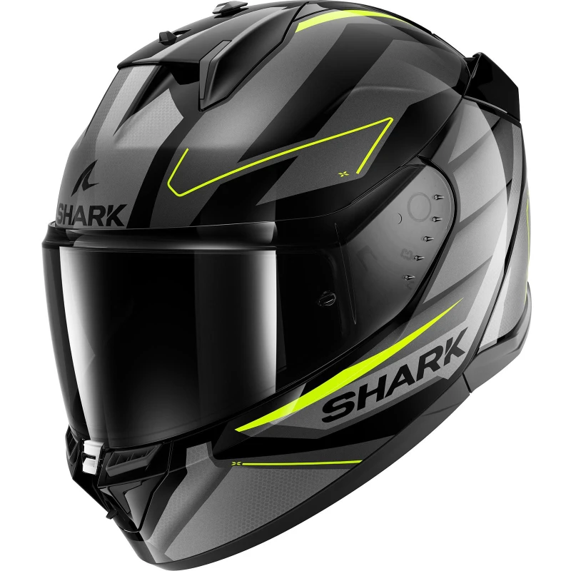 Image of Shark D-Skwal 3 Sizler Motorcycle Helmet XXL Black Anthracite Yellow (KAY) Black Anthracite Yellow