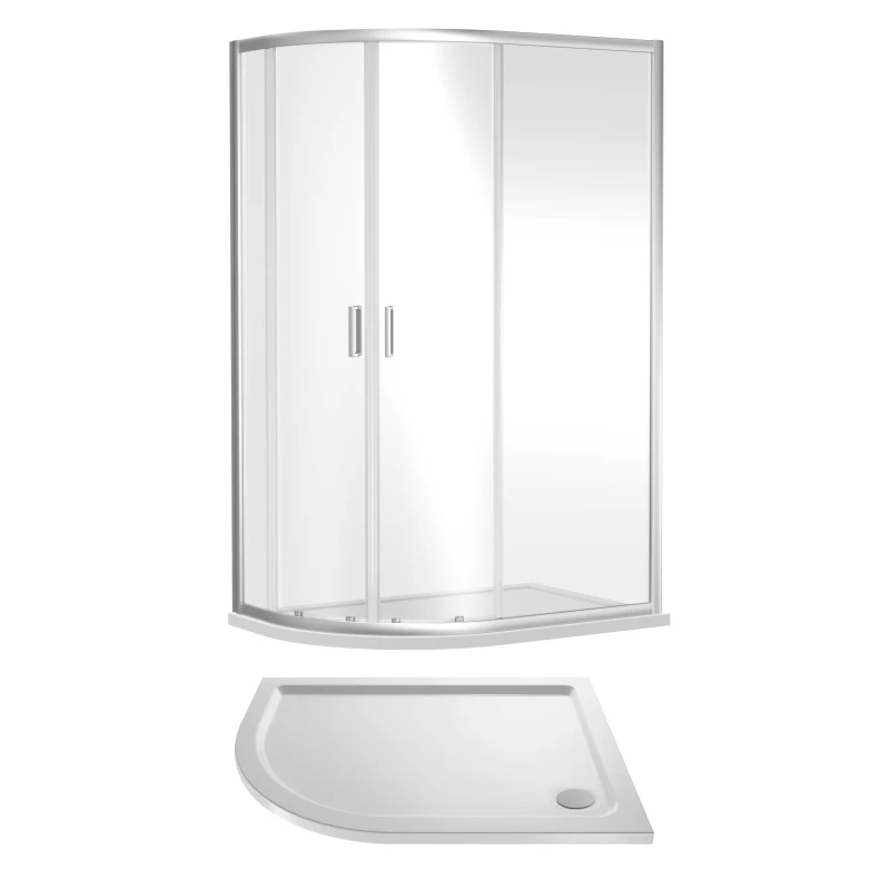 Image of Balterley 6mm Offset Quadrant Enclosure Tray Left Hand 1200x800mm Chrome/White White