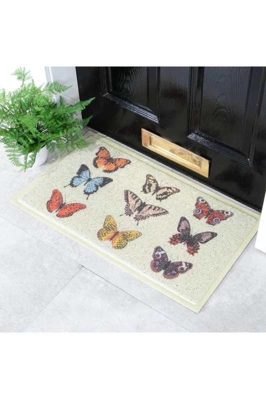 Image of Artsy Doormats Multi Butterfly Doormat (70 X 40Cm), Multi DMW-BUTTERFLYPA