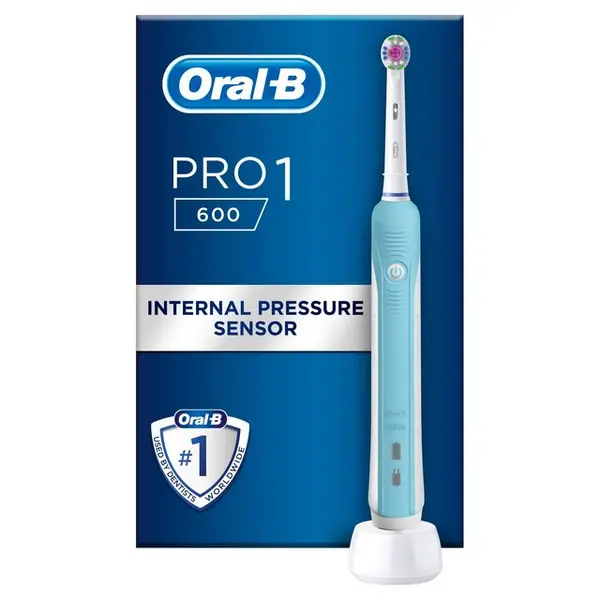 Image of Oral B Pro 600 3D White and Clean Blue Electric Toothbrush