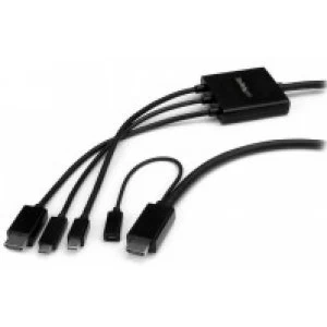 Image of StarTech CMDPHD2HD 2m HDMI HDMI Mini DisplayPort USB C Black video cable adapter