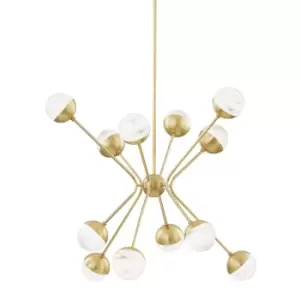 Image of Hudson Valley Lighting Saratoga 12 Light Chandelier Aged Brass