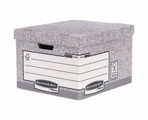 Image of Fellowes Bankers Box Cardboard Storage Box Heavy Duty Pack of 10 Grey