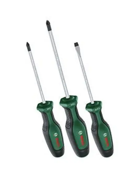 Image of Bosch 3 Piece Pozi, Phillips and Slotted Screwdriver Set