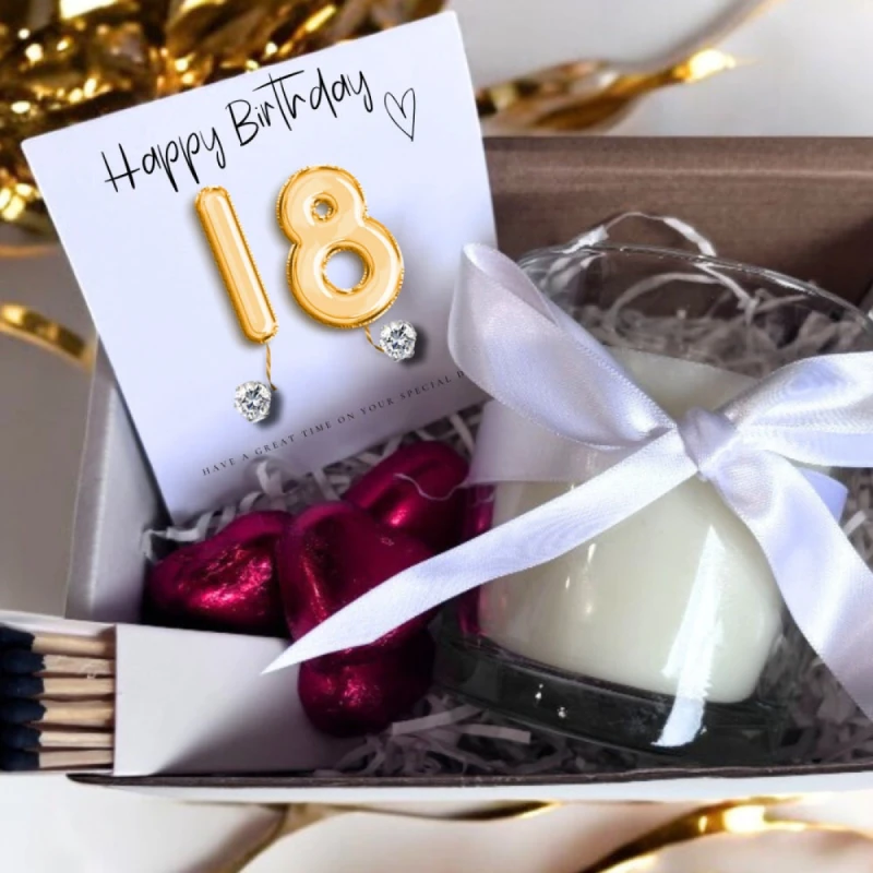 Image of Aye Do Gifts Small 18th Birthday Gold Balloons Earrings Gift Hamper Girls 18th Birthday Gift