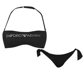 Image of Emporio Armani Logo Bikini - Black