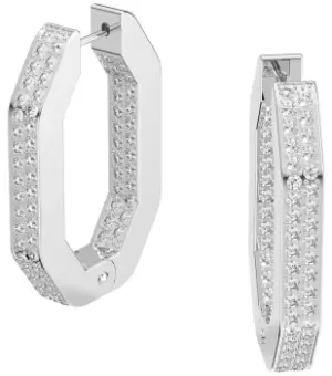 Image of Swarovski 5618308 Dextera Hoop Earrings Rhodium Plated Jewellery