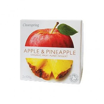 Image of Clearspring Organic Apple & Pineapple Fruit Puree Pack of Two 100g (Case of 12 )