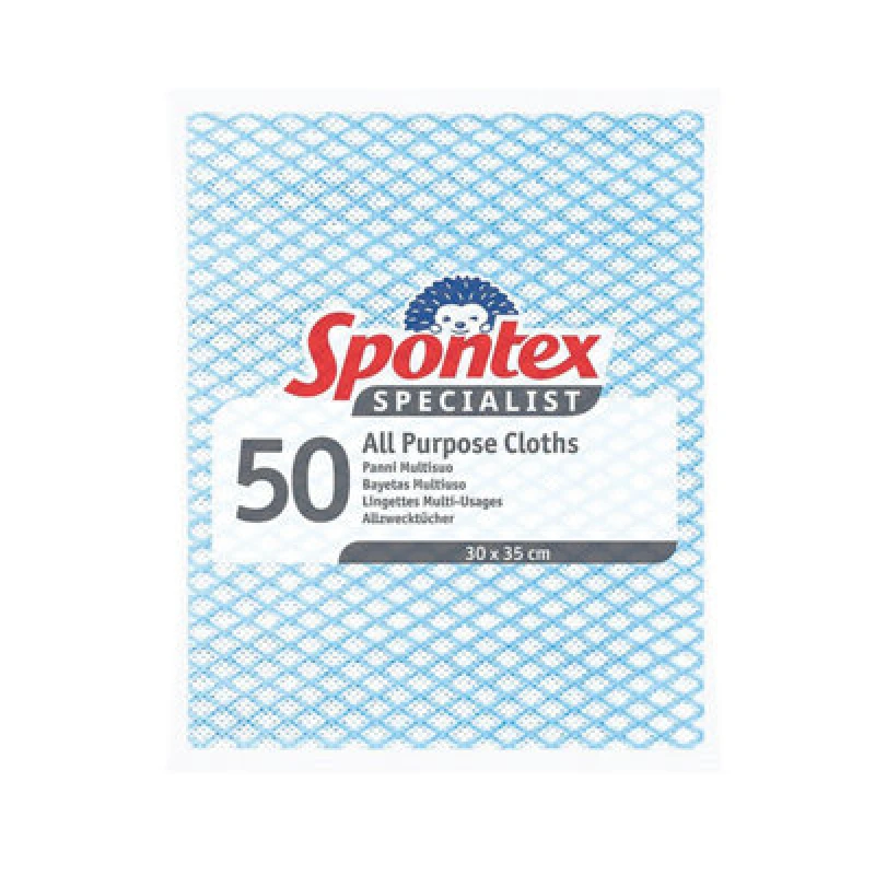 Image of Spontex Specialist All Purpose Cloths Blue, 50 per Pack