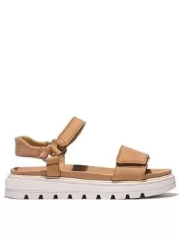 Image of Timberland Ray City Ankle Strap Flat Sandals, Beige, Size 4, Women