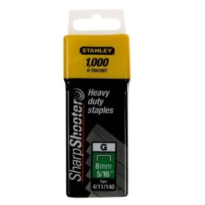 Image of Stanley Heavy Duty G Type Staples 8mm box 1000