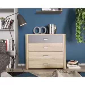 Image of Fwstyle Modern 4 Drawer Chest - Matt Sonoma Oak Finish