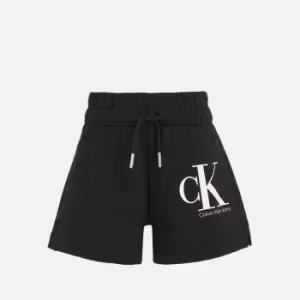 Image of Calvin Klein Girls Monogram Reveal Print Shorts - CK Black - 14 Years