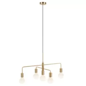 Image of Gloom Multi Arm Pendant Ceiling Light Brass, E27