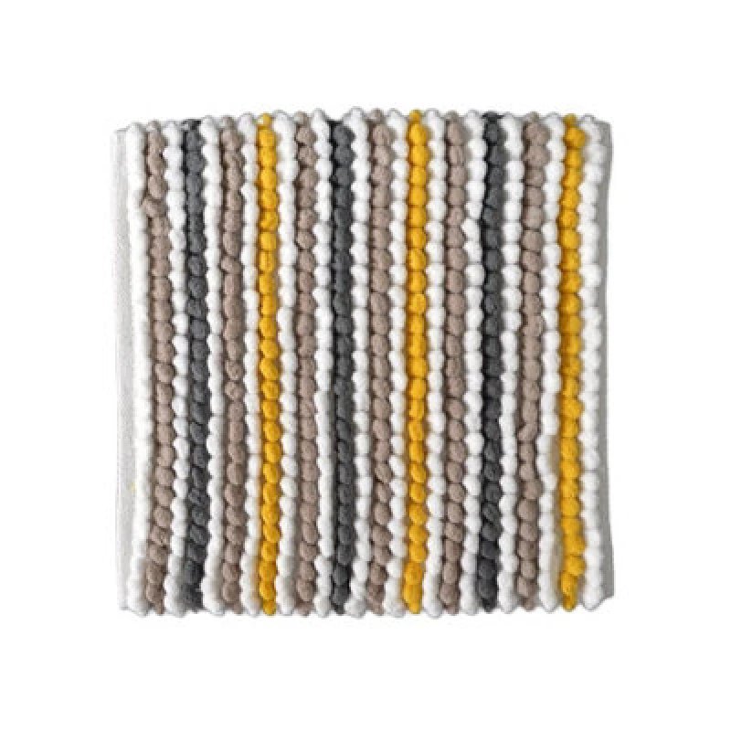 Image of Allure Bath Fashions Striped Chunky Bobble Shower Mat - Mustard