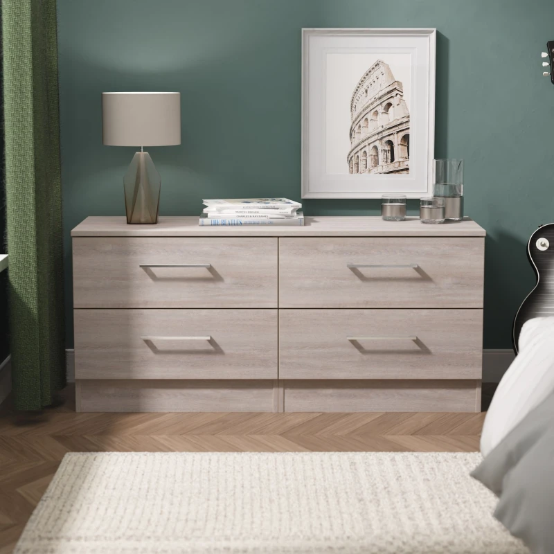 Image of Ready Assembled 2 U Gloucester 4 Drawer Bed Box (Ready Assembled) in Light Grey Light Grey Unisex