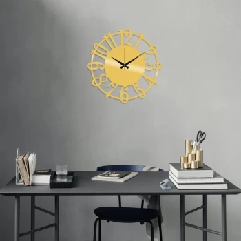 Image of Metal Wall Clock 15 - Gold Gold Decorative Metal Wall Clock