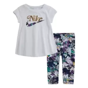 Image of Nike Short Sleeve T Shirt and Legging Set Baby Girls - Black