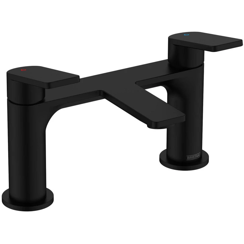 Image of Bristan Frammento Bf Black Bath Filler Mixer Tap With Ceramic Discs