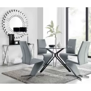 Image of Furniture Box Cascina Dining Table and 4 Grey Willow Chairs