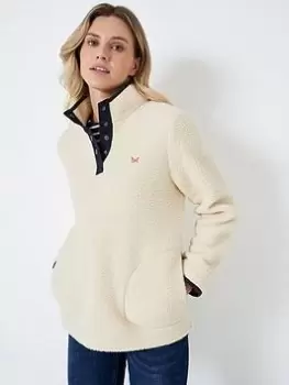 Image of Crew Clothing Boxy Fleece - Cream, Size 18, Women