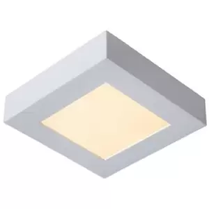 Image of Lucide BRICE-LED - Flush Ceiling Light Bathroom - LED Dim. - 1x15W 3000K - IP44 - White