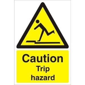 Image of Warehouse Sign 400x600 1mm Plastic Caution trip hazard Ref