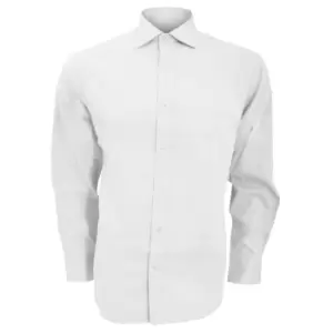 Image of Kustom Kit Mens Superior Oxford Long Sleeved Shirt (17.5inch) (White)