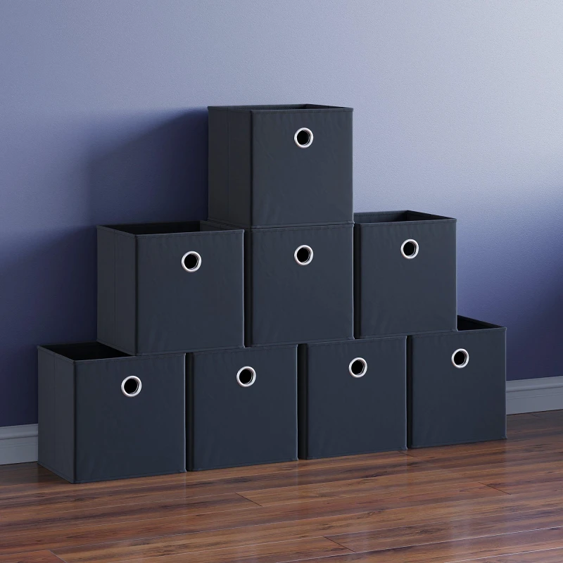 Image of Lassic Vida Designs Durham Cube Storage Basket Set of 8 Black unisex Set of 8