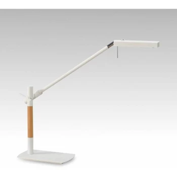 Image of Phuket Table Lamp 1 Bulb 7W LED 3000K, 600lm, matt white / beech / polished chrome